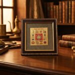 MantraMani® Sampurna Kuber Yantra on Raw Pyrite Frame