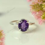 MantraMani Amethyst Ring: Attract Luck, Enhance Intuition, Improve Health & Skin - Energized Vedic Gemstone Jewelry - Ma...