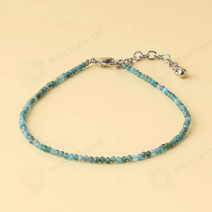 MantraMani Healing Stone Apatite Anklets: Encourage Manifestation and Protect Aura - Energized Vedic Gemstone Jewelry - ...