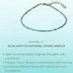 MantraMani Healing Stone Apatite Anklets: Encourage Manifestation and Protect Aura - Energized Vedic Gemstone Jewelry - ...
