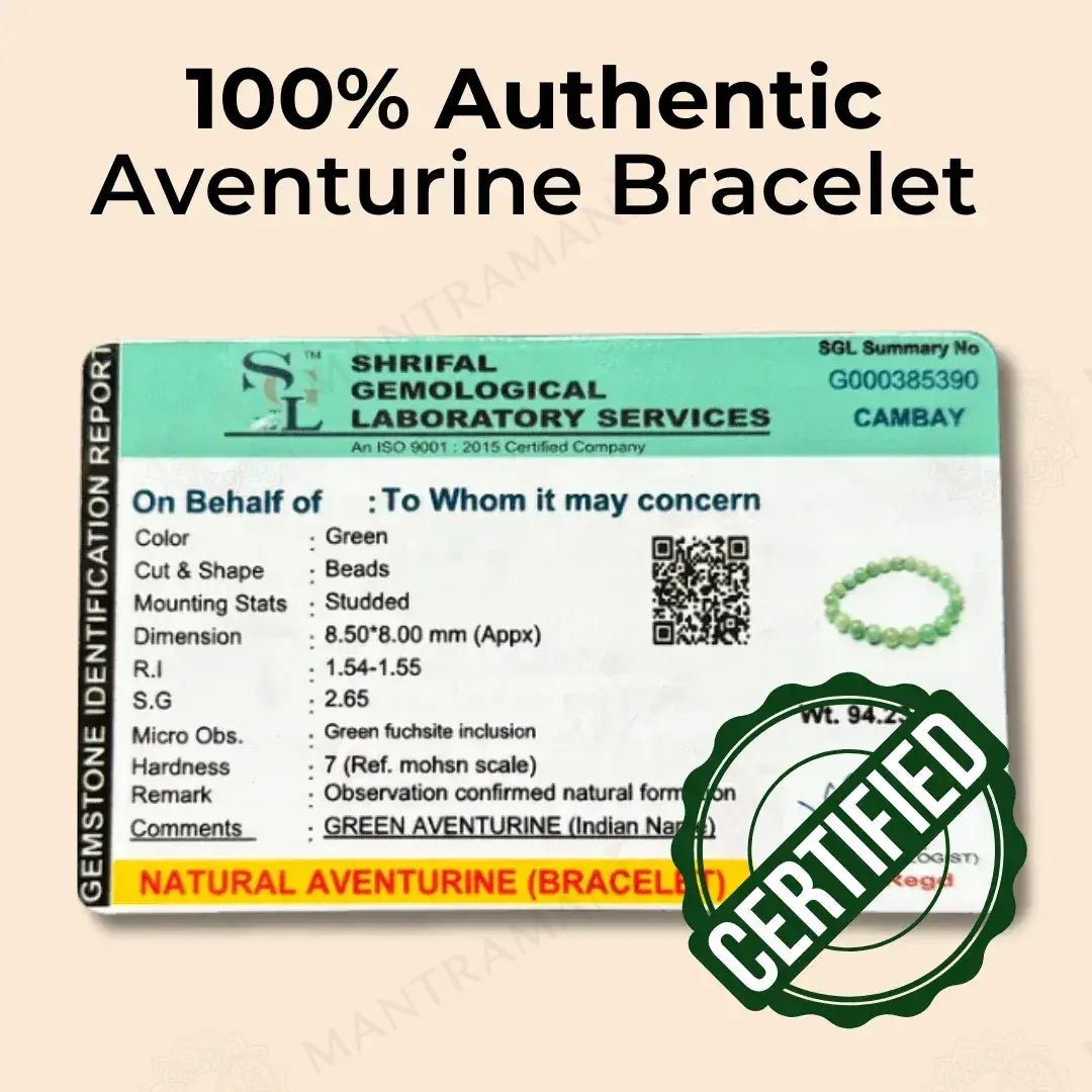 Green Aventurine Bracelet – Luck & Heart Healing | MantraMani