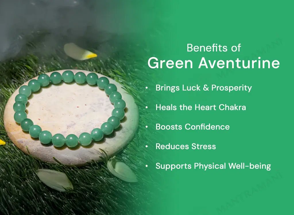 MantraMani Green Aventurine Bracelet - Energized Vedic Gemstone Jewelry - MantraMani