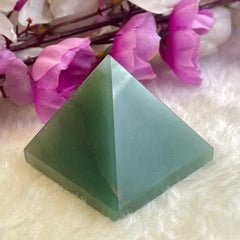 MantraMani Green Aventurine Crystal Pyramid - Energized Vedic Gemstone Jewelry - MantraMani