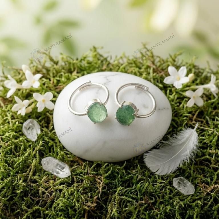 MantraMani Green Aventurine Ring: Promotes Wealth Attraction & Money Growth - Energized Vedic Gemstone Jewelry - MantraMani