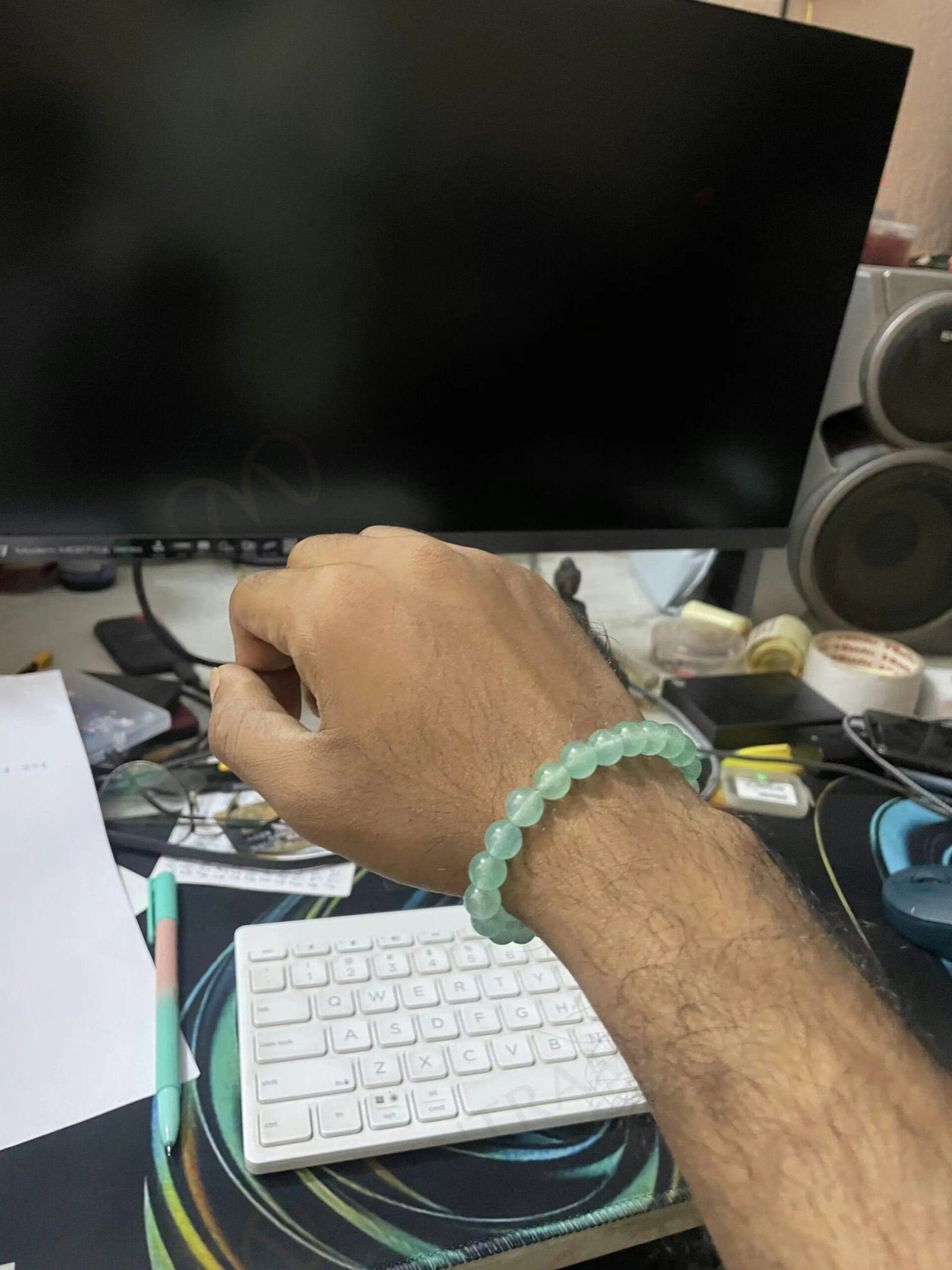 MantraMani Green Aventurine Bracelet - Energized Vedic Gemstone Jewelry - MantraMani