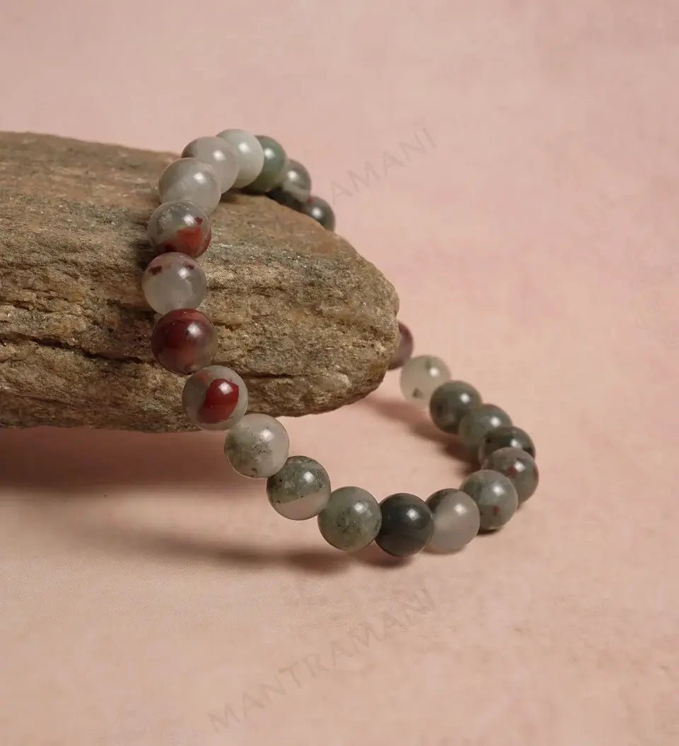 MantraMani Bloodstone Bracelet - Energized Vedic Gemstone Jewelry - MantraMani