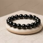 MantraMani clipse Noire  Black Tourmaline Protection Bracelet - Energized Vedic Gemstone Jewelry - MantraMani