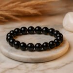 MantraMani clipse Noire  Black Tourmaline Protection Bracelet - Energized Vedic Gemstone Jewelry - MantraMani