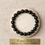 MantraMani clipse Noire  Black Tourmaline Protection Bracelet - Energized Vedic Gemstone Jewelry - MantraMani