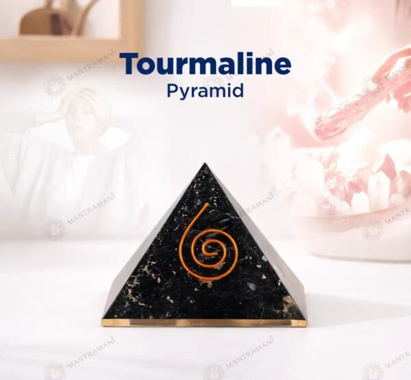 MantraMani Tourmaline Pyramid – Protection & Negative Energy Shield Crystal