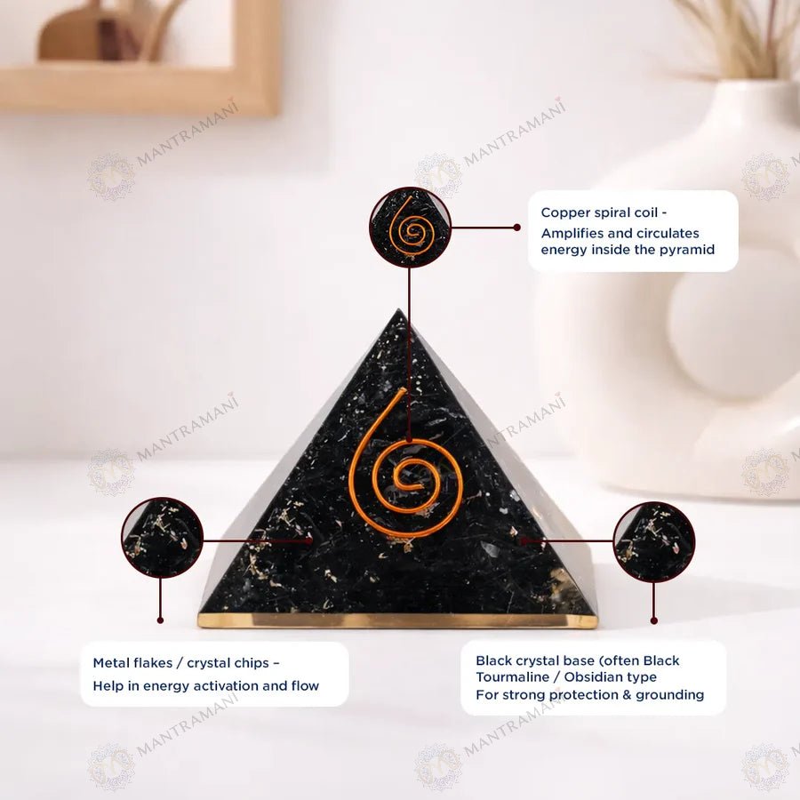 MantraMani Tourmaline Pyramid - Energized Vedic Gemstone Jewelry - MantraMani