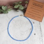 MantraMani Blue Lace Chalcedony Anklet - Energized Vedic Gemstone Jewelry - MantraMani