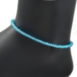 MantraMani Blue Chalcedony Anklet - Energized Vedic Gemstone Jewelry - MantraMani