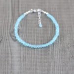 MantraMani Blue Chalcedony Anklet - Energized Vedic Gemstone Jewelry - MantraMani