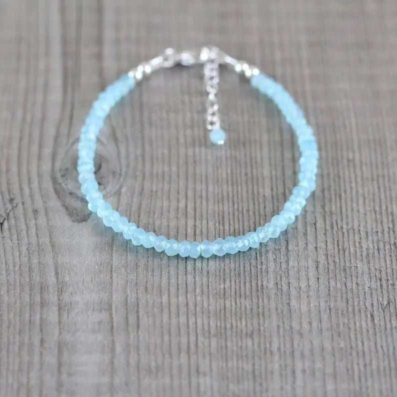 MantraMani Blue Chalcedony Anklet