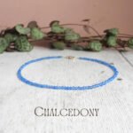 MantraMani Blue Lace Chalcedony Anklet - Energized Vedic Gemstone Jewelry - MantraMani