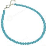 MantraMani Aqua Blue Chalcedony Anklet - Energized Vedic Gemstone Jewelry - MantraMani