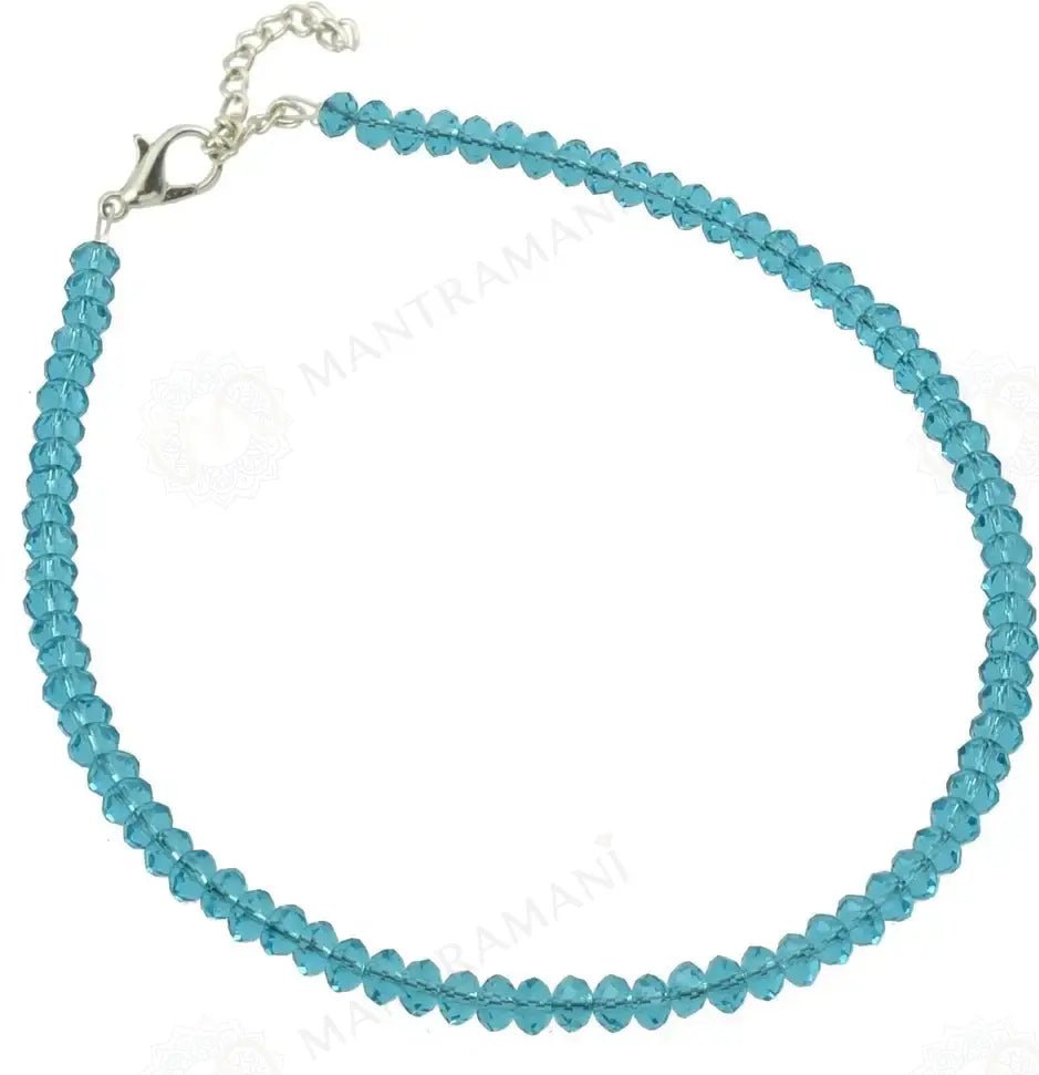 MantraMani Aqua Blue Chalcedony Anklet
