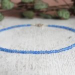 MantraMani Blue Lace Chalcedony Anklet - Energized Vedic Gemstone Jewelry - MantraMani