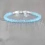 MantraMani Blue Chalcedony Anklet - Energized Vedic Gemstone Jewelry - MantraMani