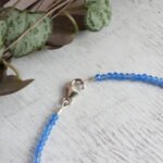 MantraMani Blue Lace Chalcedony Anklet - Energized Vedic Gemstone Jewelry - MantraMani