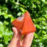MantraMani Carnelian Pyramid - Energized Vedic Gemstone Jewelry - MantraMani