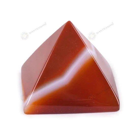 MantraMani Carnelian Pyramid - Energized Vedic Gemstone Jewelry - MantraMani