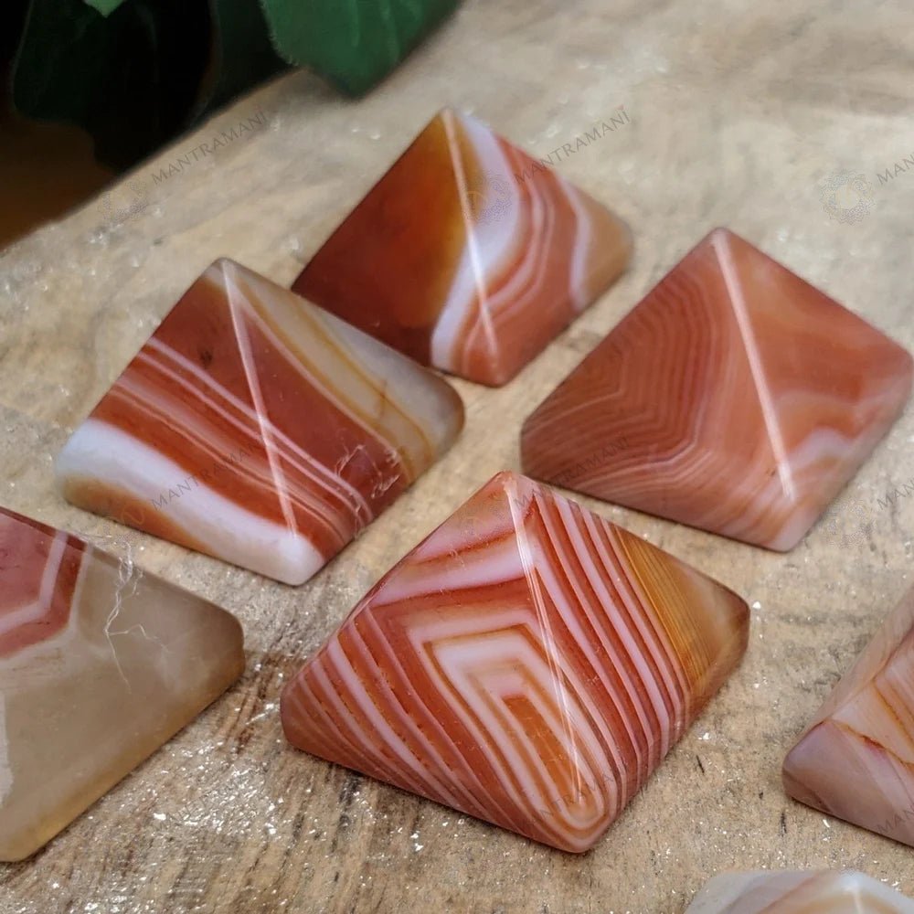 MantraMani Carnelian Pyramid – Confidence, Motivation & Energy Boost Crystal Pyramid