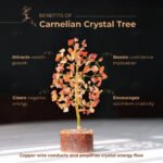 MantraMani Red Carnelian Crystal Tree - Energized Vedic Gemstone Jewelry - MantraMani