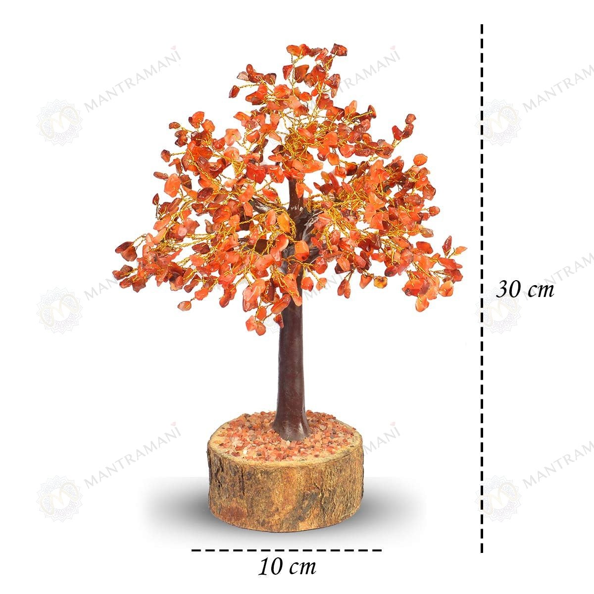 MantraMani Red Carnelian Crystal Tree - Energized Vedic Gemstone Jewelry - MantraMani