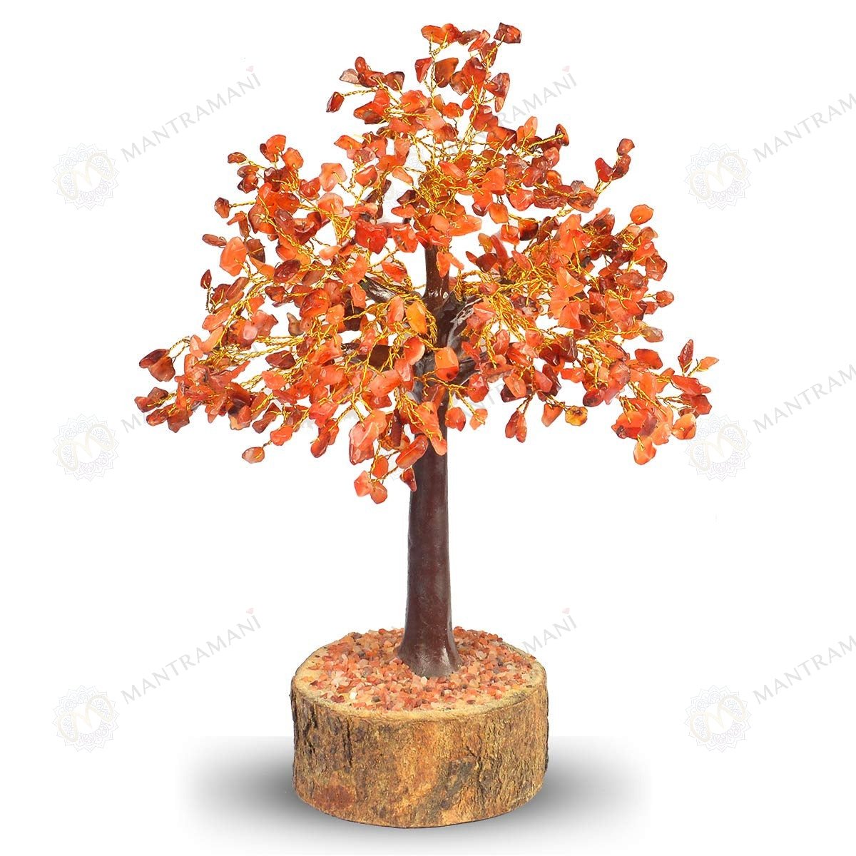 MantraMani Red Carnelian Crystal Tree - Energized Vedic Gemstone Jewelry - MantraMani