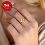 MantraMani Yellow Citrine Ring: Abundance & Prosperity - Energized Vedic Gemstone Jewelry - MantraMani