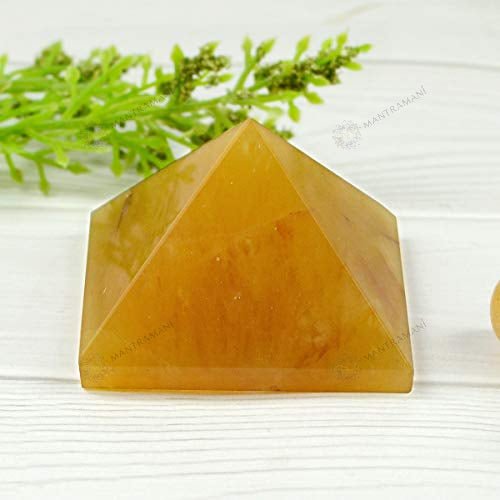 MantraMani Yellow Citrine Pyramid - Energized Vedic Gemstone Jewelry - MantraMani