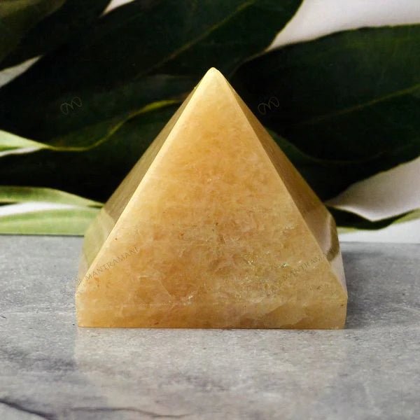 MantraMani Yellow Citrine Pyramid - Energized Vedic Gemstone Jewelry - MantraMani