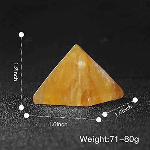 MantraMani Yellow Citrine Pyramid - Energized Vedic Gemstone Jewelry - MantraMani