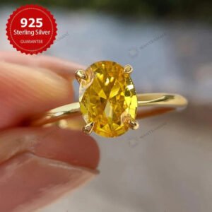 MantraMani Yellow Citrine Ring: Abundance & Prosperity