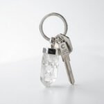 MantraMani Clear Quartz Keychain for Energy Amplification & Clarity of Mind - Energized Vedic Gemstone Jewelry - MantraMani