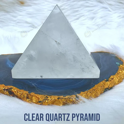 MantraMani Clear Quartz Pyramid - Energized Vedic Gemstone Jewelry - MantraMani