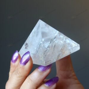 MantraMani Clear Quartz Pyramid – Energy Cleansing, Meditation & Focus Crystal Pyramid