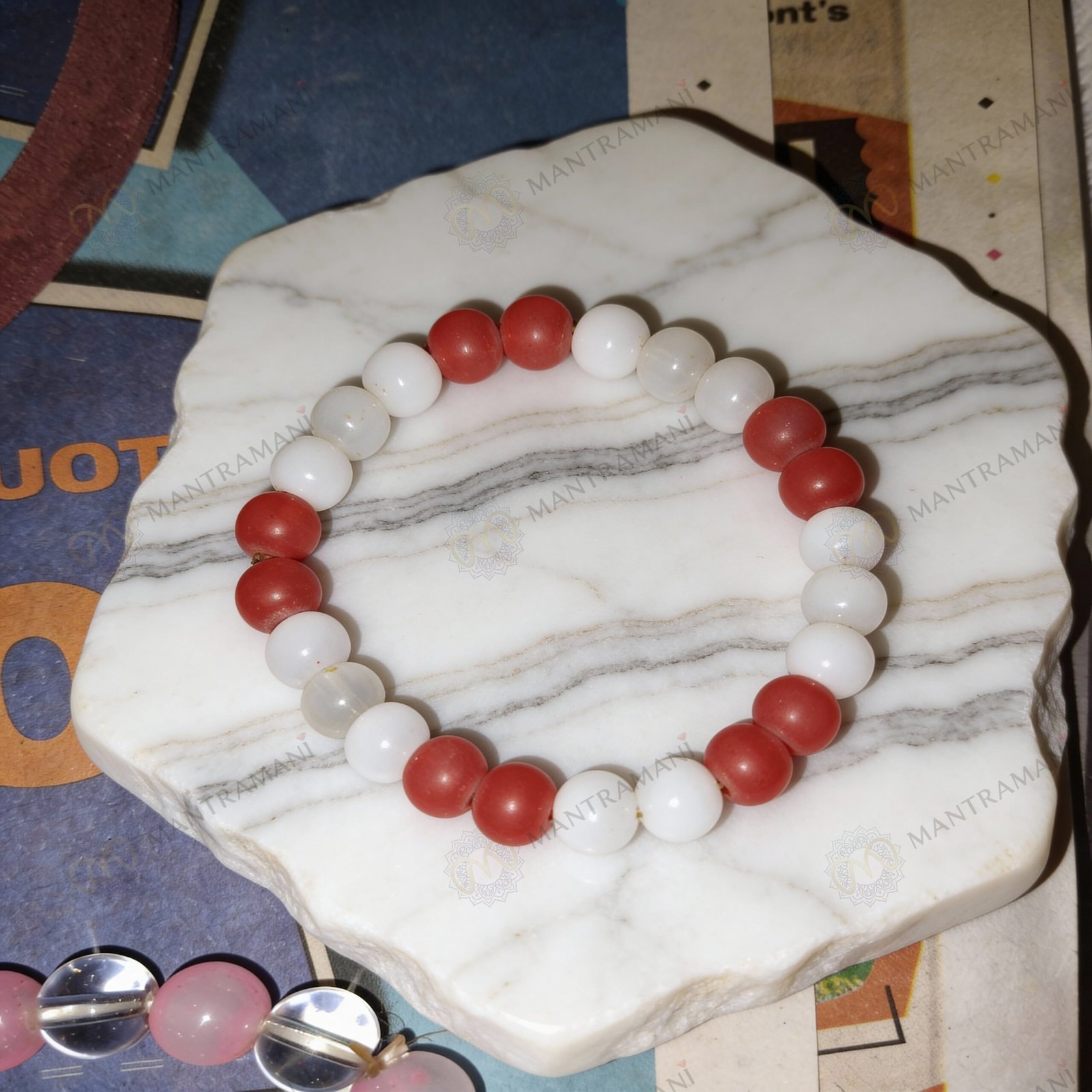 MantraMani DearHeart Bracelet for Love Pain, Heartbreak Healing, Emotional Safety & Self - Energized Vedic Gemstone Jewe...
