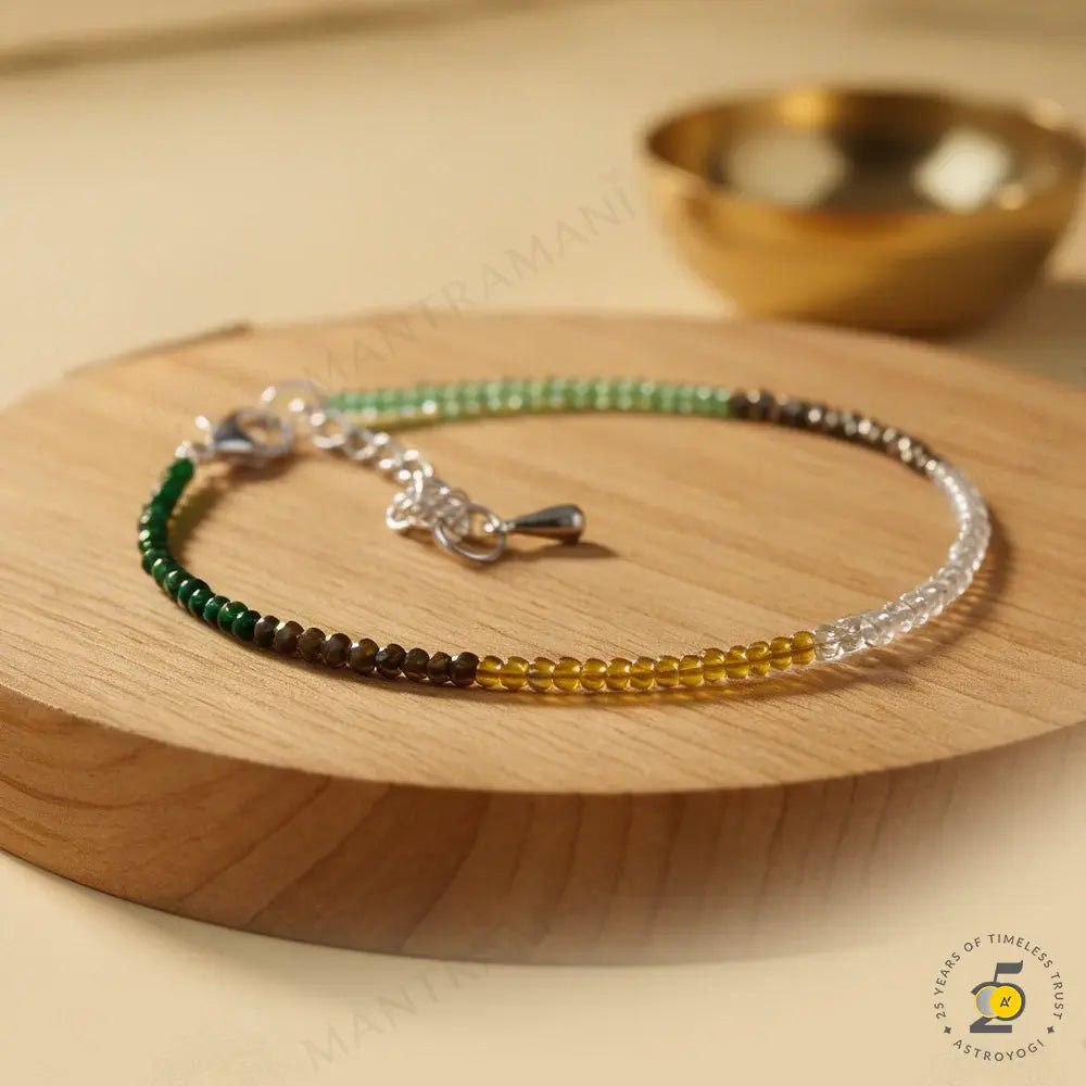MantraMani Money Magnet Anklet - Energized Vedic Gemstone Jewelry - MantraMani