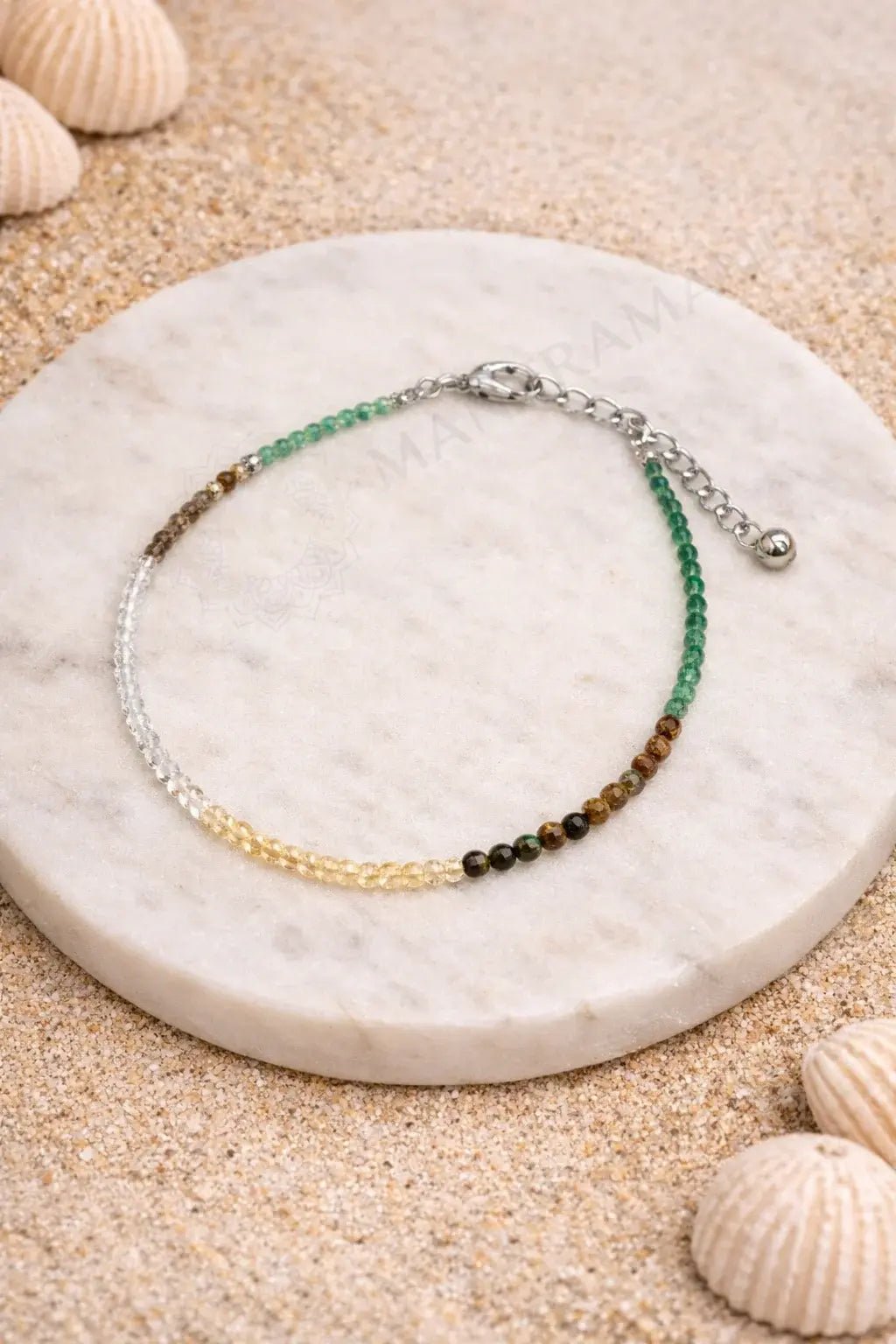MantraMani Money & Luck Anklet - Energized Vedic Gemstone Jewelry - MantraMani