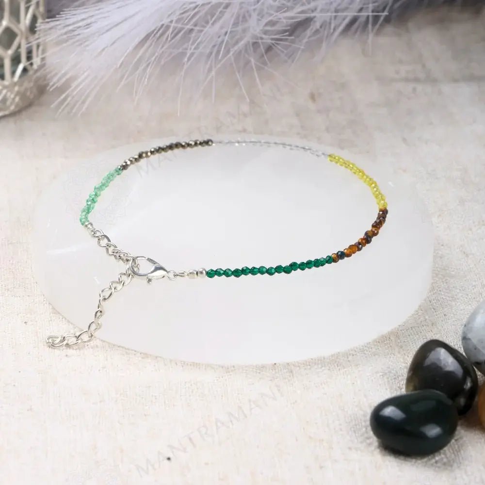 MantraMani Money Magnet Anklet - Energized Vedic Gemstone Jewelry - MantraMani