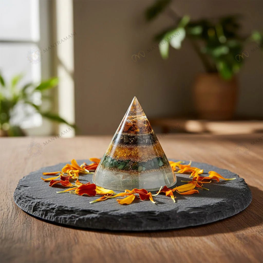 MantraMani Dhan yog Pyramid - Energized Vedic Gemstone Jewelry - MantraMani