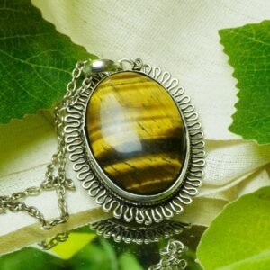 MantraMani Tiger's Eye Crystal Fancy Pendant