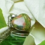 Unakite Crystal Heart Pendant