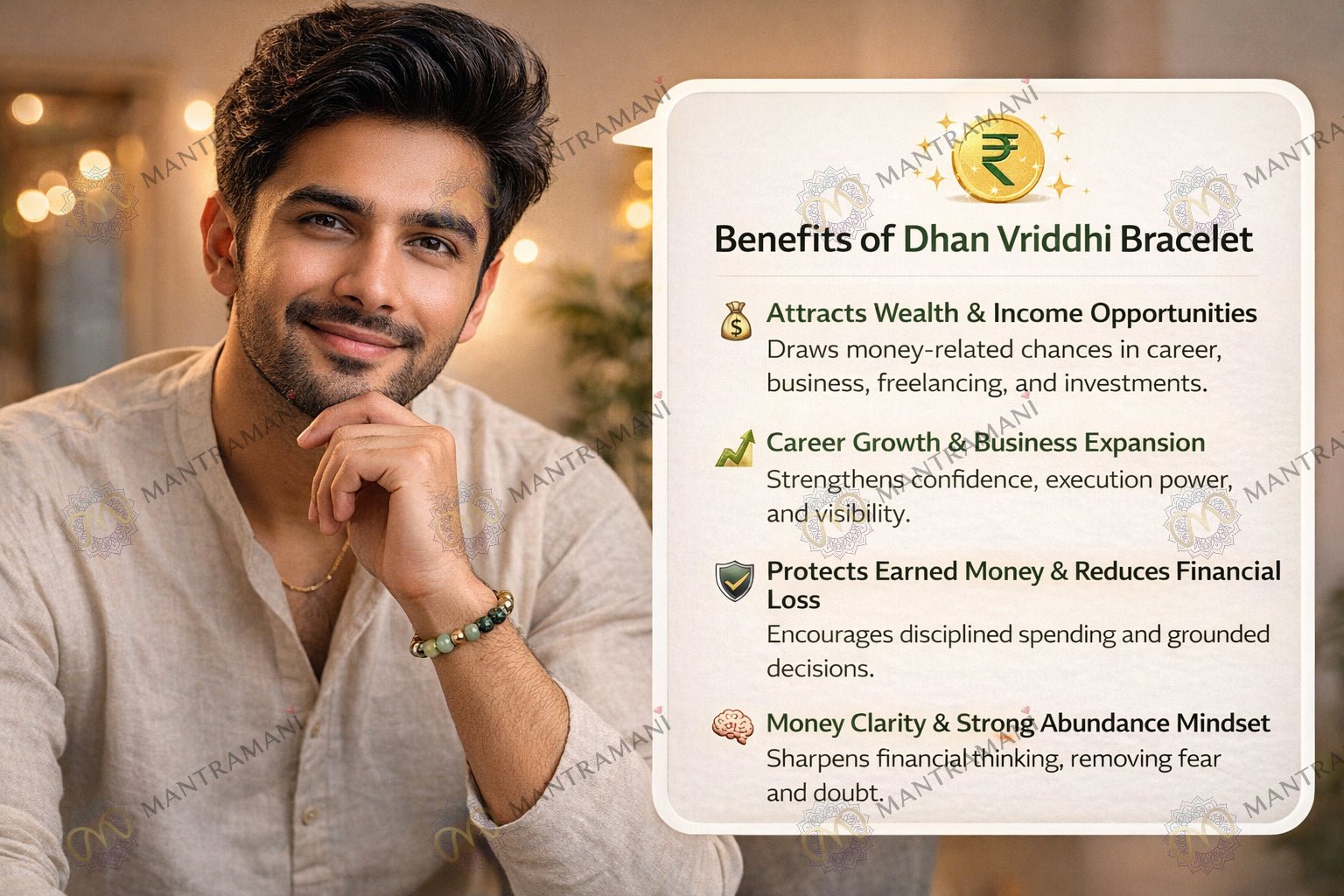 Dhan Vriddhi Money Magnet Bracelet – Wealth | MantraMani