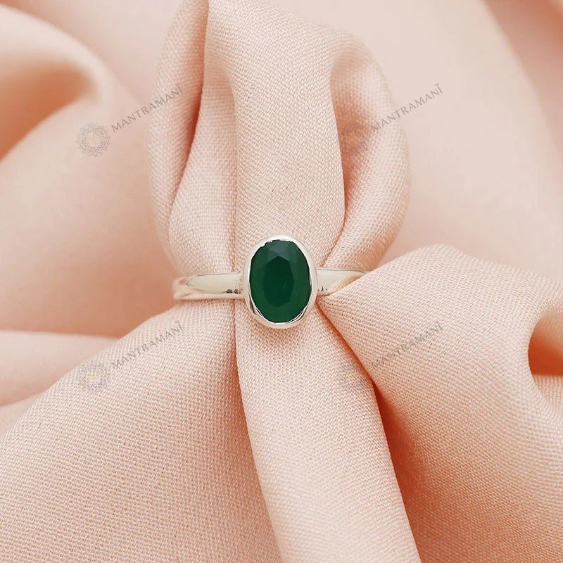 MantraMani Panna (Real Emerald) Ring: Develop Sharp Intellect and Enhance Growth Opportunities - Energized Vedic Gemston...