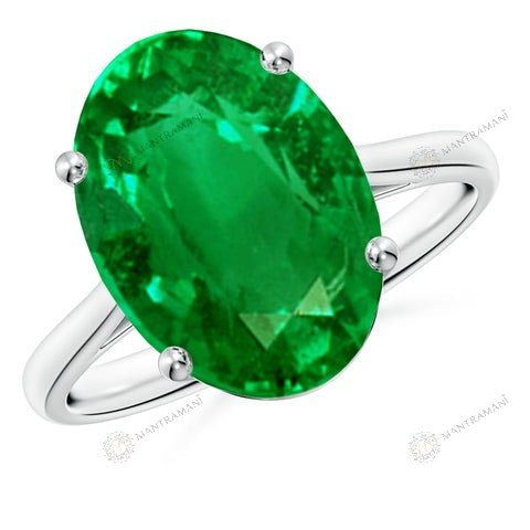 MantraMani Panna (Real Emerald) Ring: Develop Sharp Intellect and Enhance Growth Opportunities - Energized Vedic Gemston...