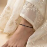 MantraMani Heart Shape Onyx Evil Eye Anklet - Energized Vedic Gemstone Jewelry - MantraMani